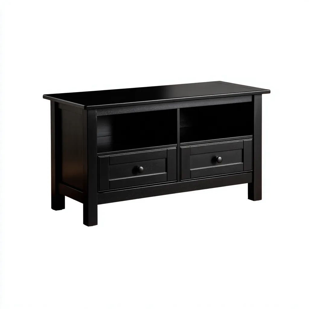 Tv-meubel Hout 110x40x60 cm - Zwart - Modern klassiek design met lades - Geschikt voor woonkamer-Domainixe