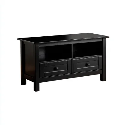 Tv-meubel Hout 110x40x60 cm - Zwart - Modern klassiek design met lades - Geschikt voor woonkamer-Domainixe