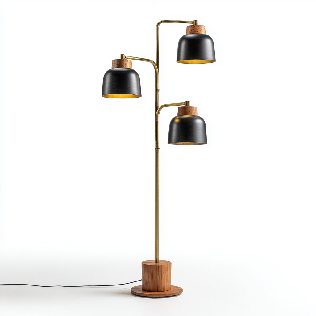 Vloerlamp Metaal 40x160 cm - Zwart - Brons - Modern Design - Voor Woonkamer-Domainixe