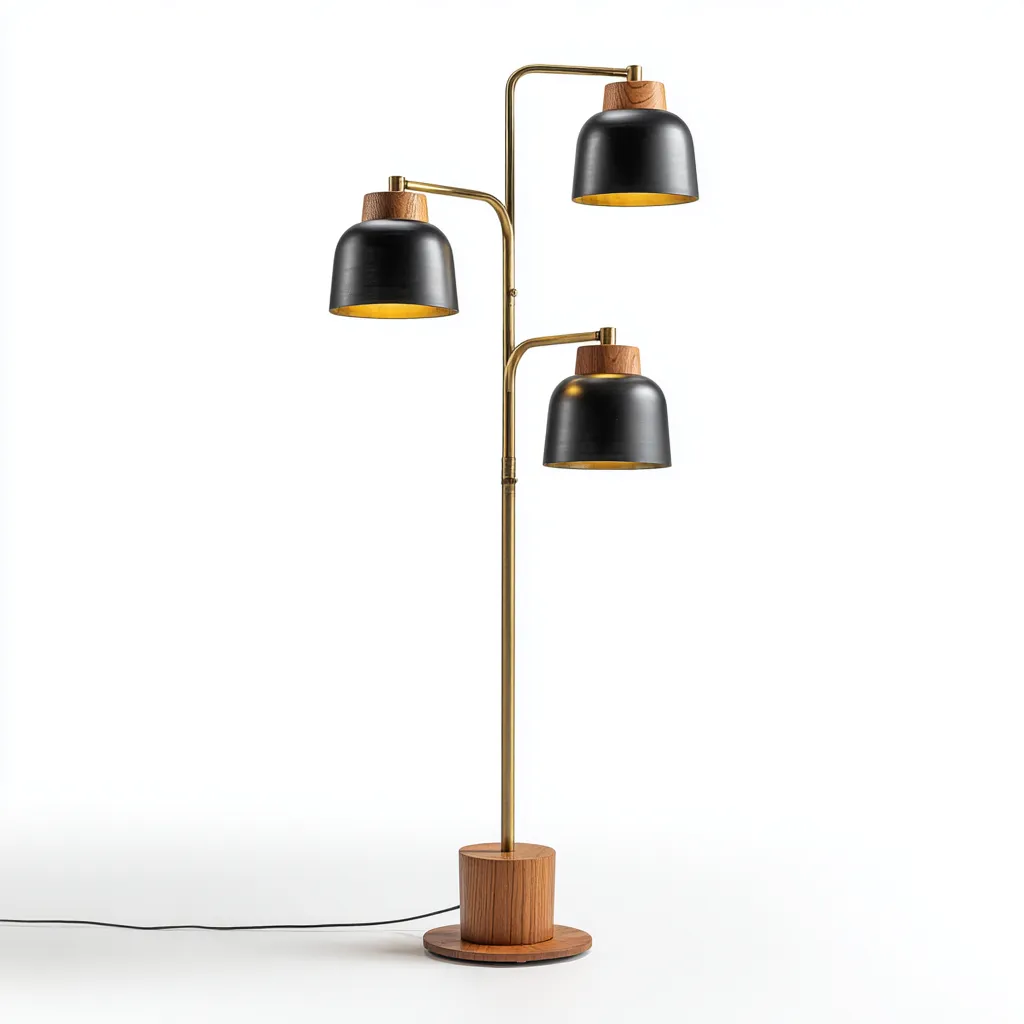 Vloerlamp Metaal 40x160 cm - Zwart - Brons - Modern Design - Voor Woonkamer-Domainixe