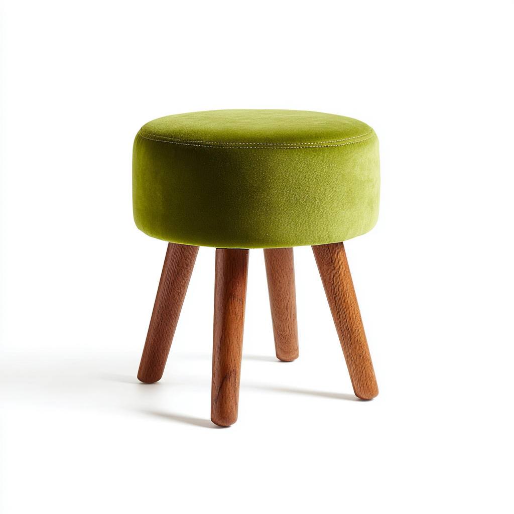 Poef - fluwelen bekleding 32x32x40 cm - olijfgroen - modern design - geschikt voor woonkamer-Domainixe