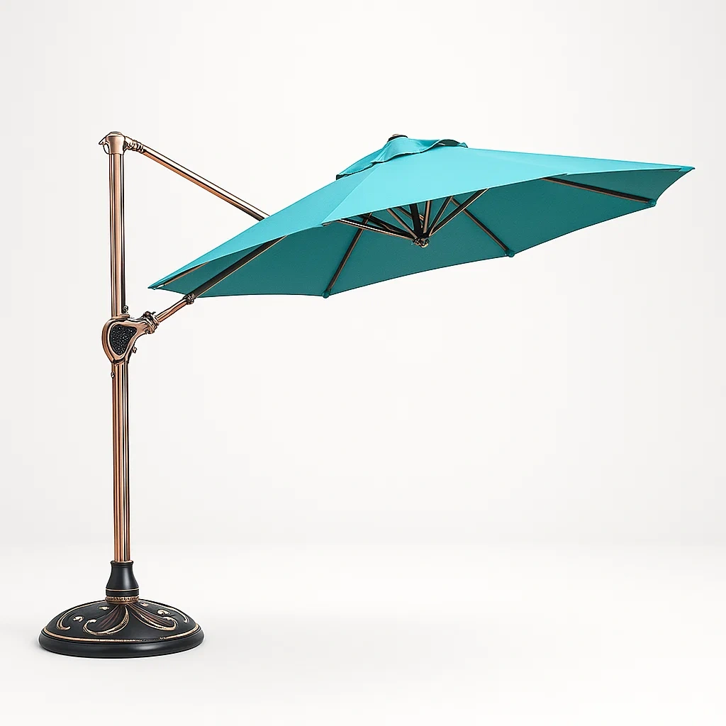 Sombrilla colgante de jardín aluminio tela poliéster turquesa