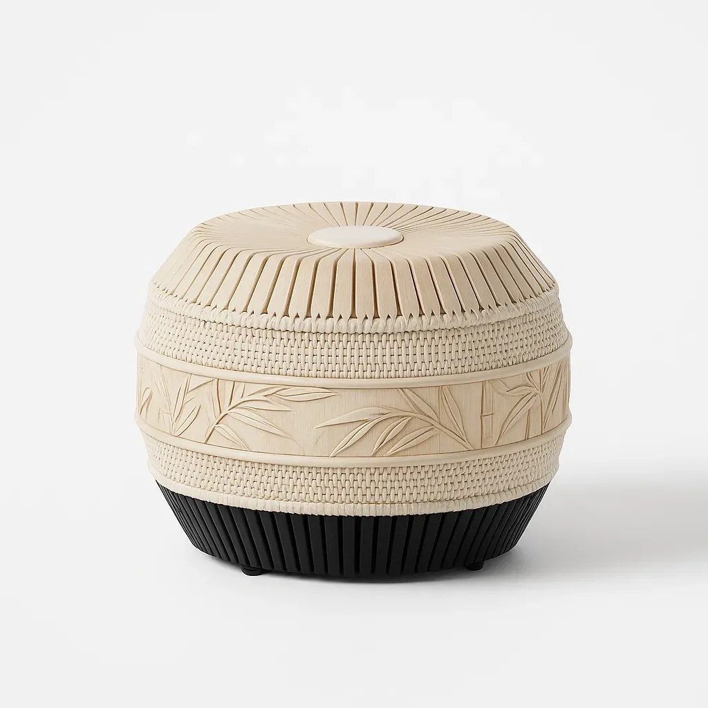 Taburete de jardín Decorativo de resina beige/negro