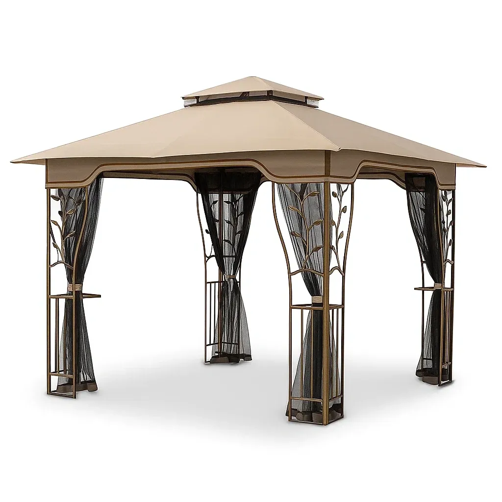 Pabellón de metal y tela beige