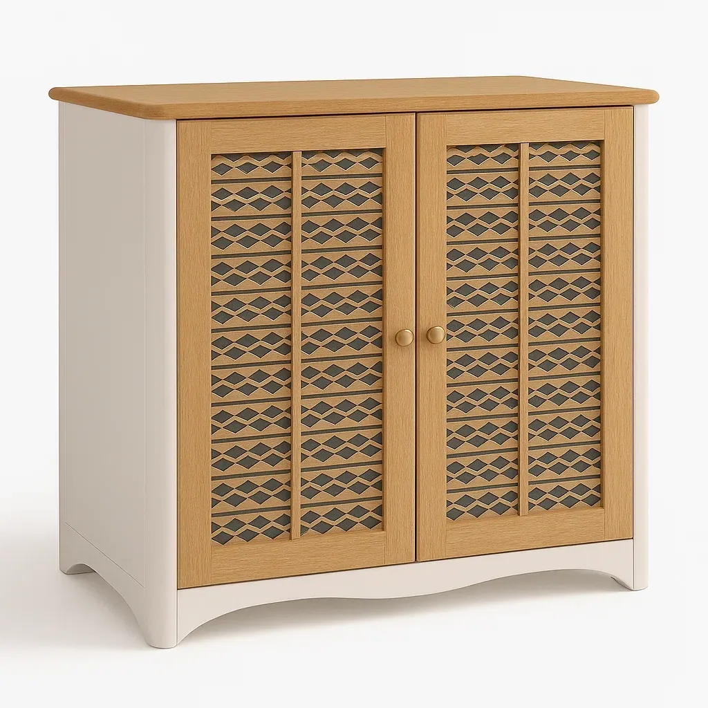 Armario Madera y MDF con puertas decorativas 80x40x90 cm