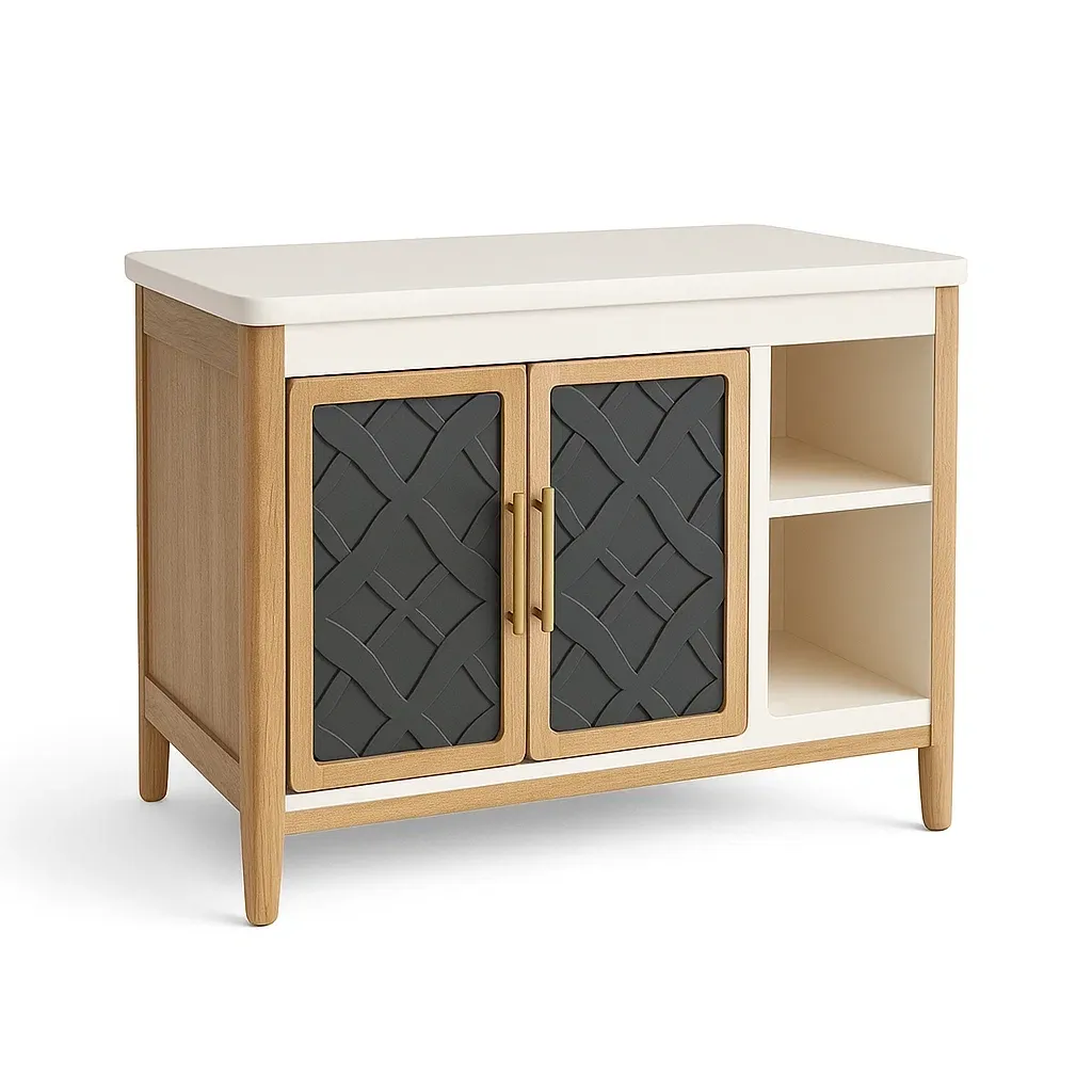 Aparador Mueble auxiliar de MDF y melamina con puertas abatibles 76x90x40 cm