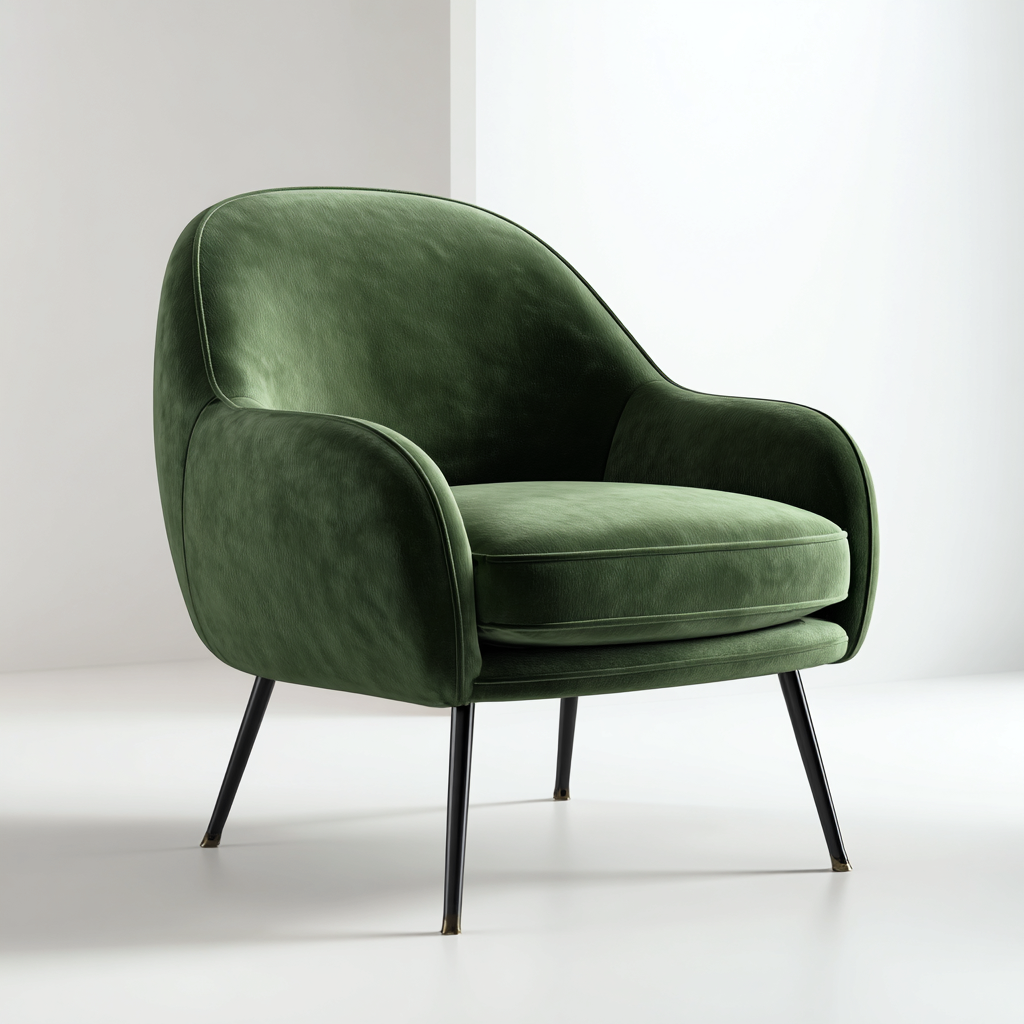 Fauteuil fluweel en metaal - 85x80x90 cm - donkergroen - modern ontwerp-Decoroliq