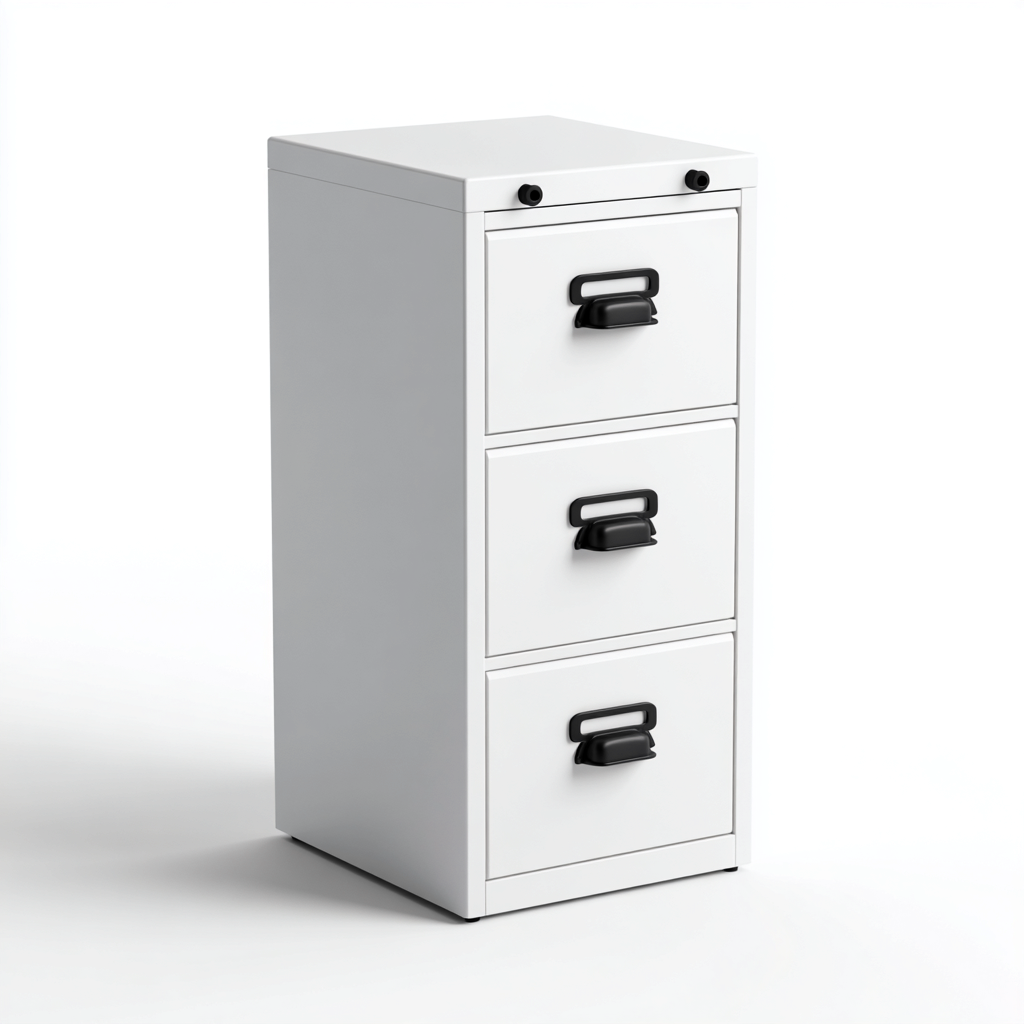 Archiefkast - metaal - 39x45x65 cm - wit - industrieel ontwerp-Decoroliq