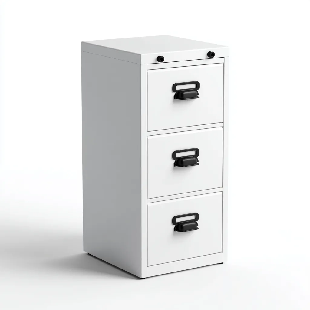 Archiefkast - metaal - 39x45x65 cm - wit - industrieel ontwerp-Decoroliq