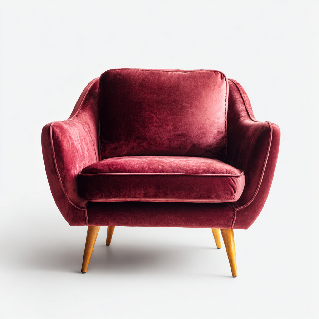 Fauteuil fluweel en hout - 86x78x94 cm - bordeaux-goud - modern retro ontwerp-Decoroliq