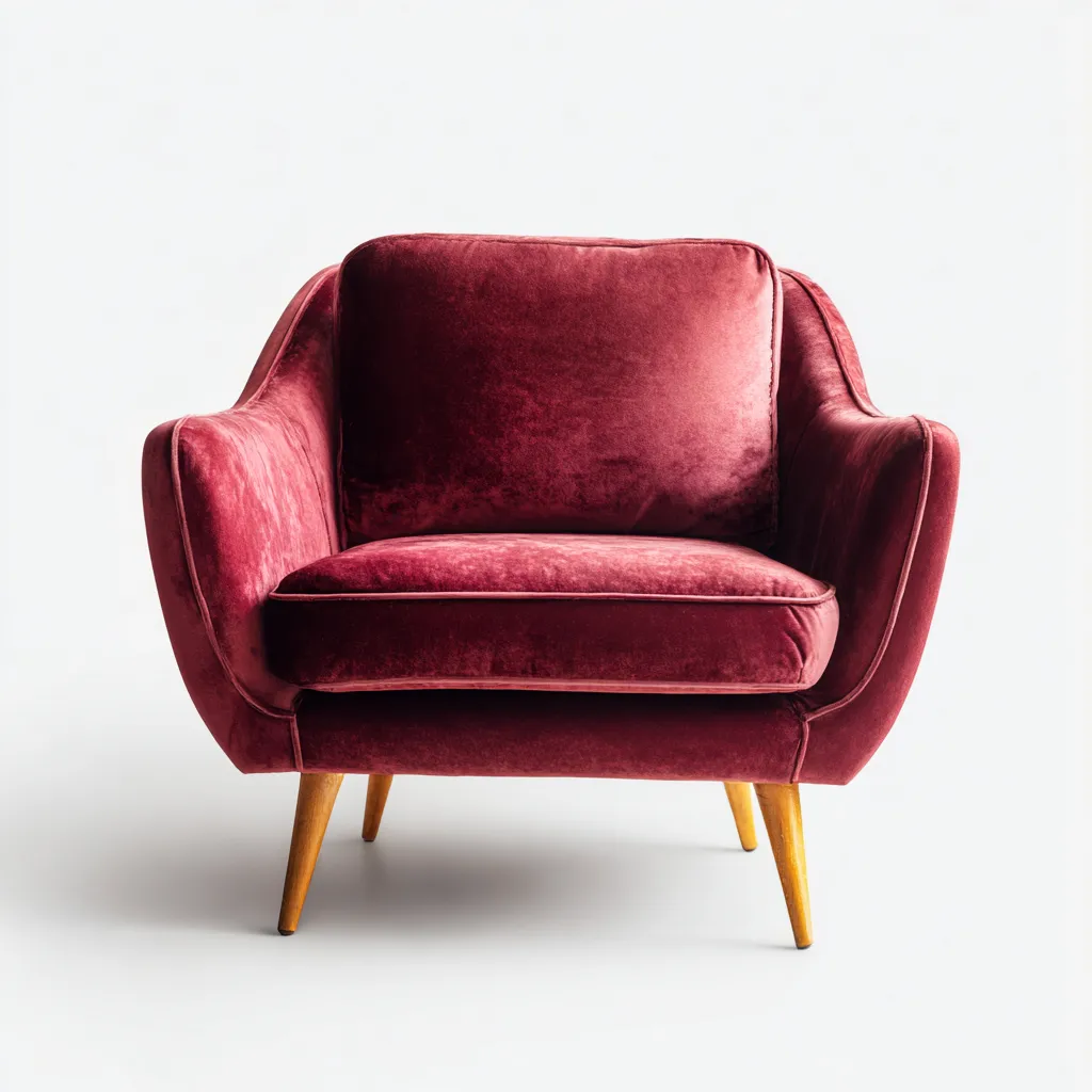 Fauteuil fluweel en hout - 86x78x94 cm - bordeaux-goud - modern retro ontwerp-Decoroliq