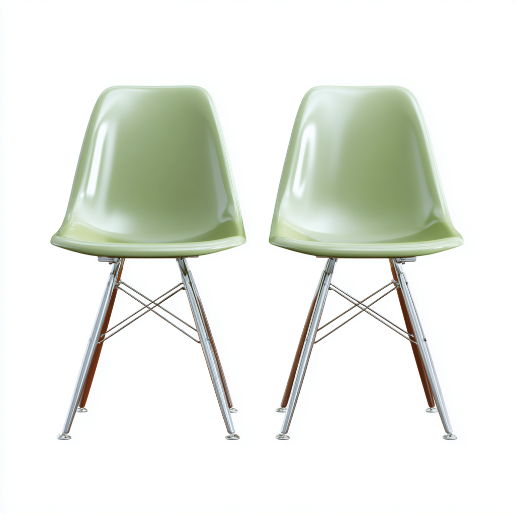 Tuinstoel Plastic groen met houten en verchroomde poten 45x50x85 cm - modern design-Decoroliq