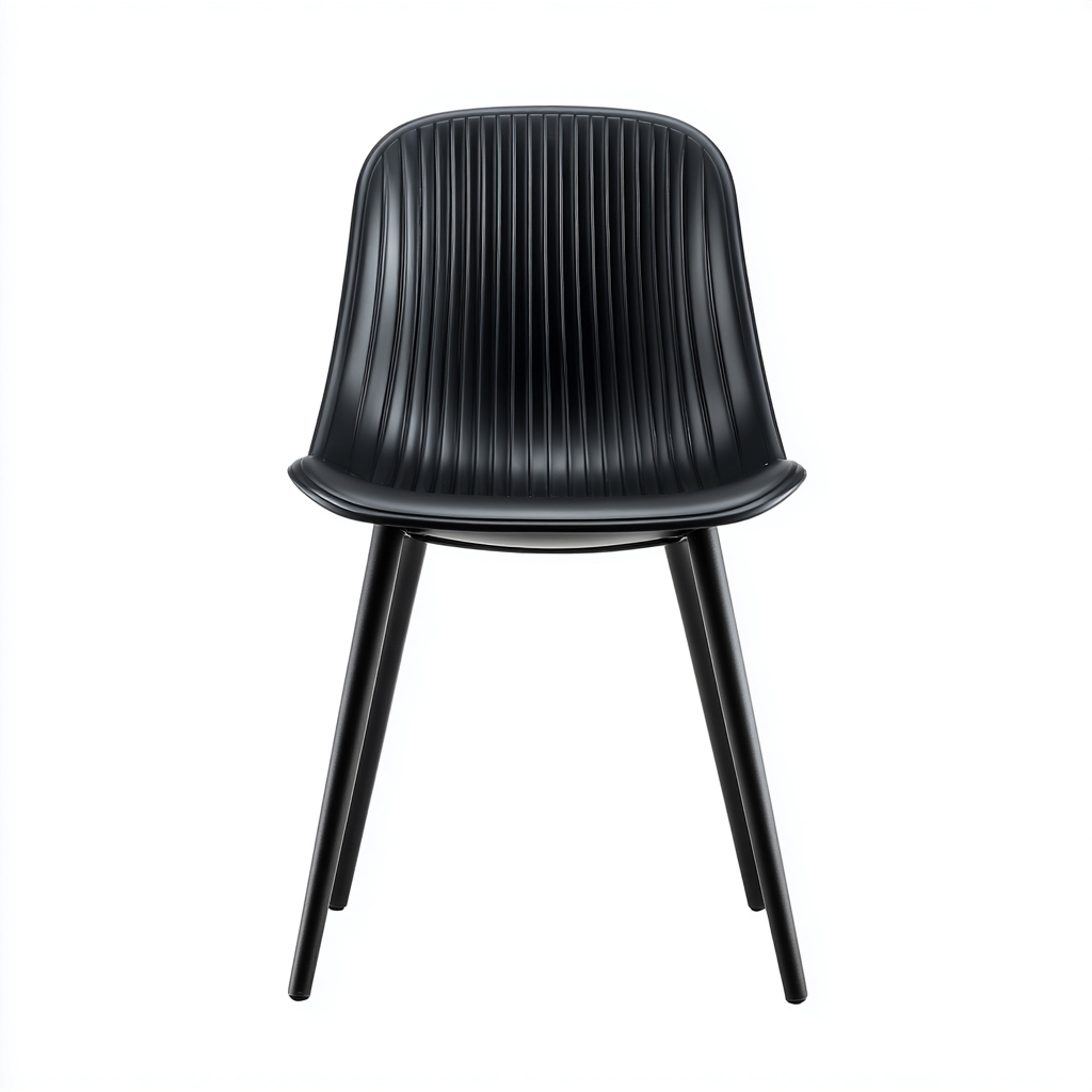 Tuinstoel - kunststof zitting en metalen poten - 47x51x82 cm - zwart - geschikt voor buiten - modern ontwerp-Decoroliq