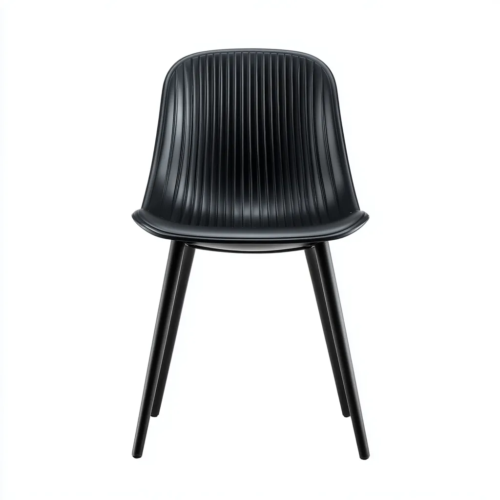 Tuinstoel - kunststof zitting en metalen poten - 47x51x82 cm - zwart - geschikt voor buiten - modern ontwerp-Decoroliq