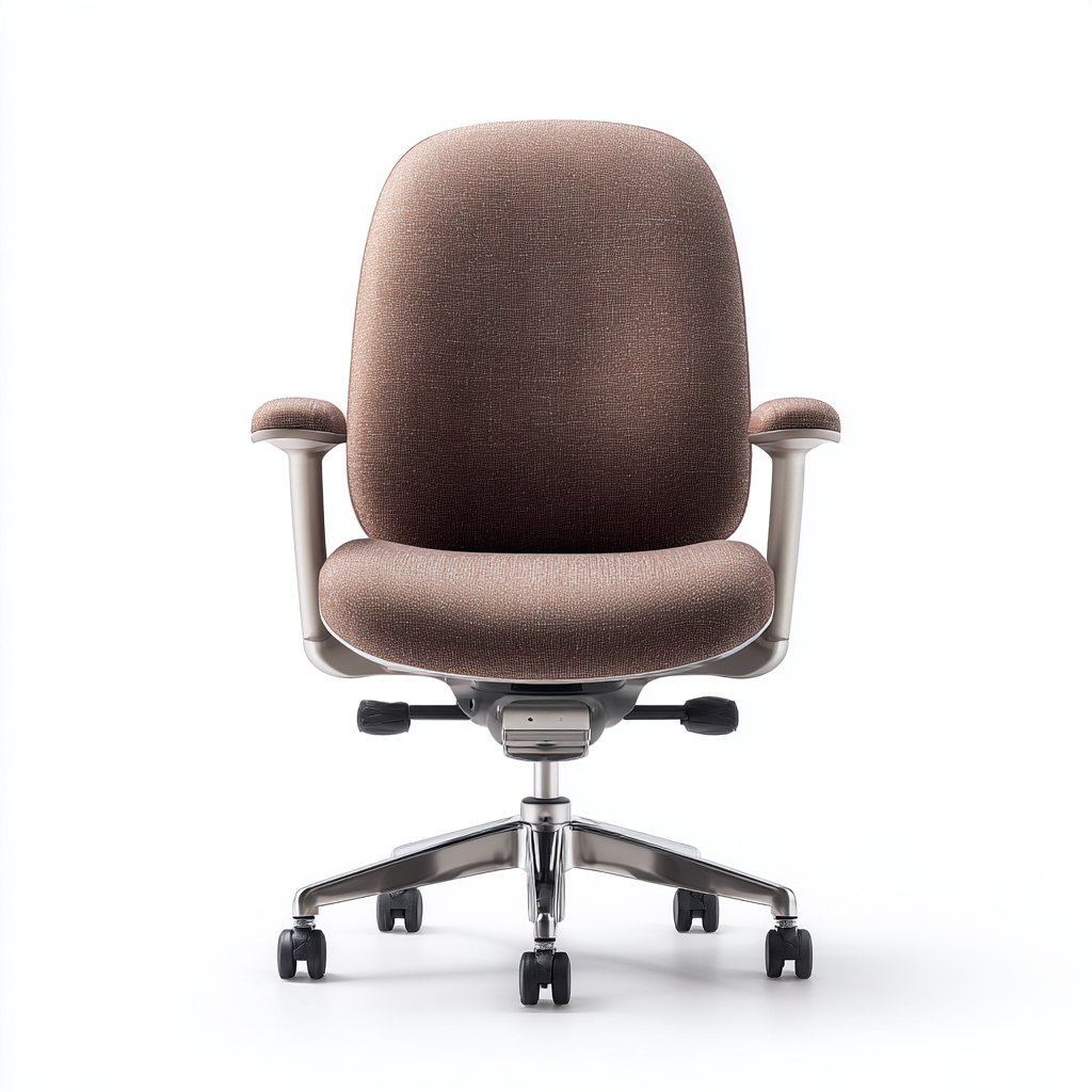 Bureaustoel stof met verstelbaar onderstel en wielen 67x65x108-118 cm - bruin-grijs - Scandinavisch ergonomisch ontwerp-Decoroliq