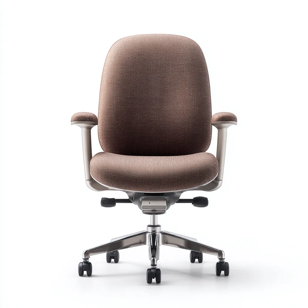 Bureaustoel stof met verstelbaar onderstel en wielen 67x65x108-118 cm - bruin-grijs - Scandinavisch ergonomisch ontwerp-Decoroliq