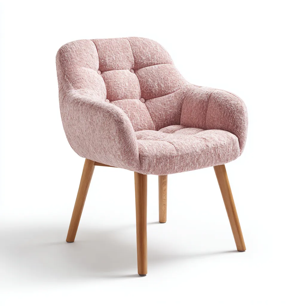 Fauteuil stof bekleding 63x65x84 cm - roze-hout - modern ontwerp-Decoroliq