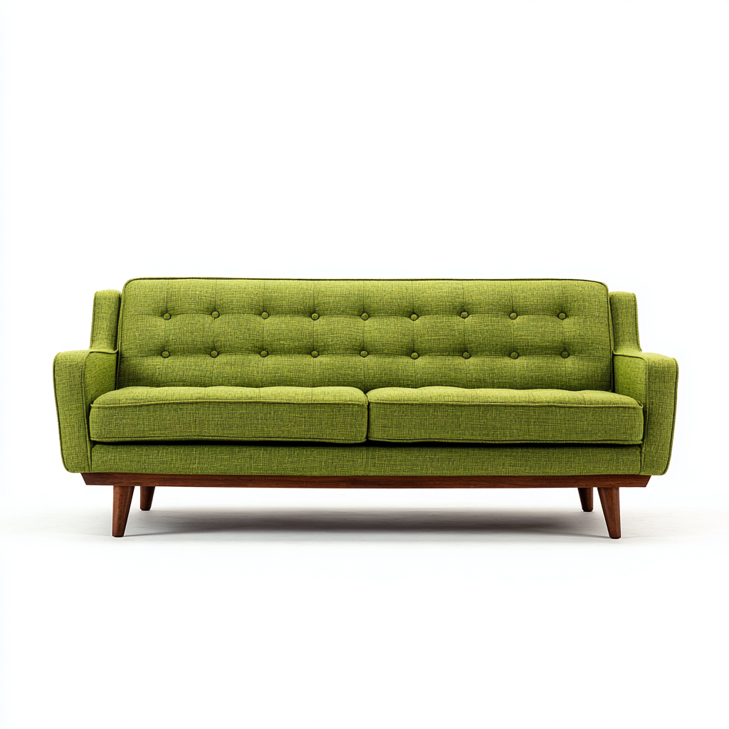 Rechte bank stof 195x90x85 cm - lichtgroen - retro Scandinavisch ontwerp-Decoroliq