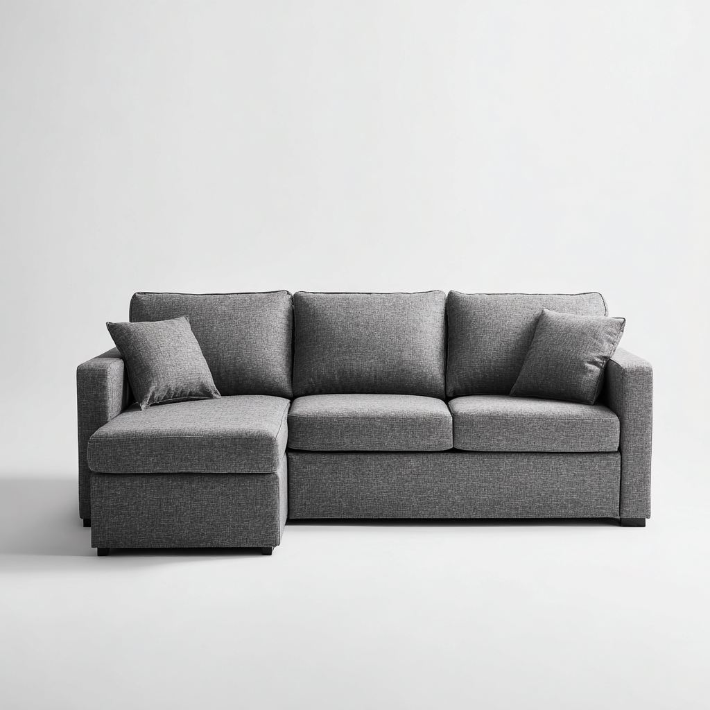 Hoekbank stof 250x160x85 cm - grijs - multifunctionele hoekbank met opbergruimte en moderne uitstraling-Decoroliq