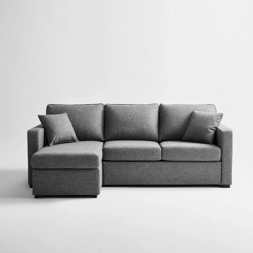 Hoekbank stof 250x160x85 cm - grijs - multifunctionele hoekbank met opbergruimte en moderne uitstraling-Decoroliq