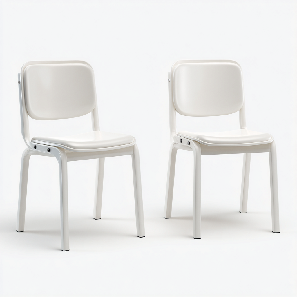 Tuinstoel Kunststof wit met rugleuning 45x45x85 cm - modern design-Decoroliq