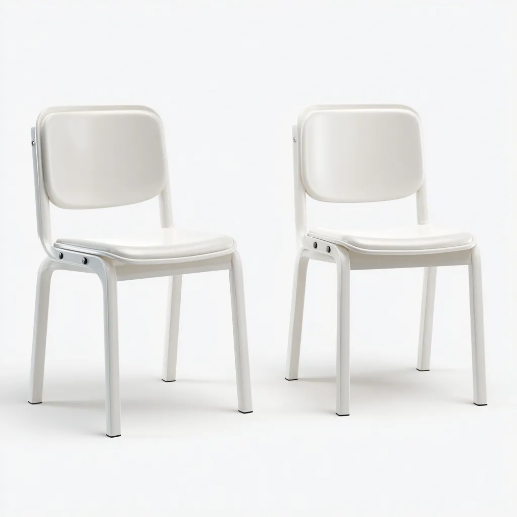 Tuinstoel Kunststof wit met rugleuning 45x45x85 cm - modern design-Decoroliq