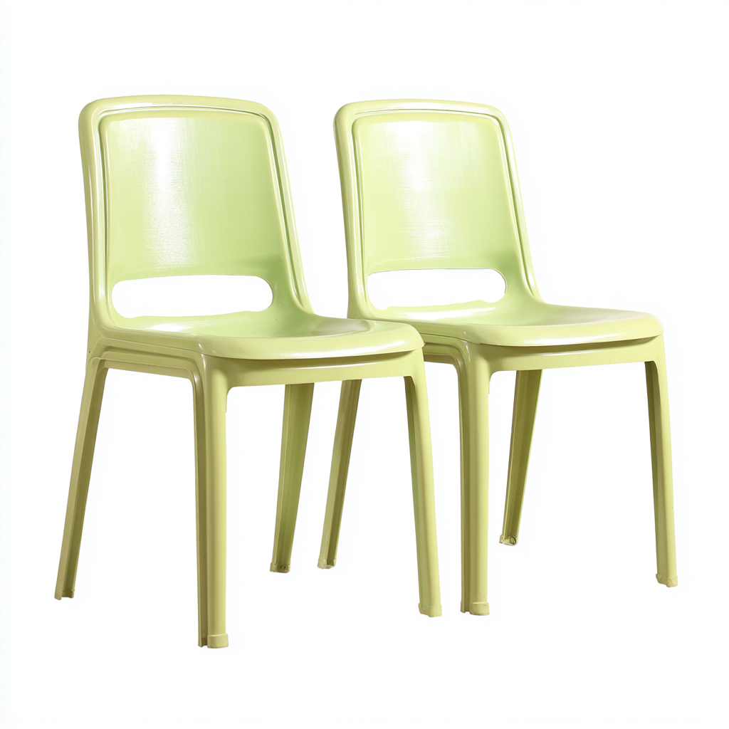 Tuinstoelen set - kunststof - 47x53x85 cm - lichtgroen - stapelbaar - geschikt voor buiten - modern ontwerp-Decoroliq