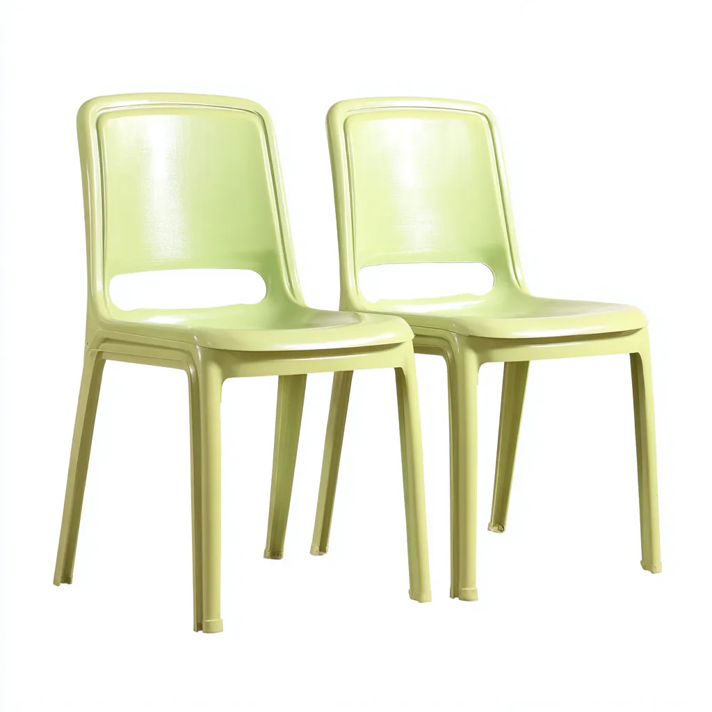 Tuinstoelen set - kunststof - 47x53x85 cm - lichtgroen - stapelbaar - geschikt voor buiten - modern ontwerp-Decoroliq