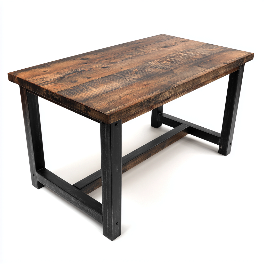 Bureau - Hout-Metaal - 140x70x75 cm - Donkerbruin-Zwart - Industrieel ontwerp met robuust frame-Decoroliq