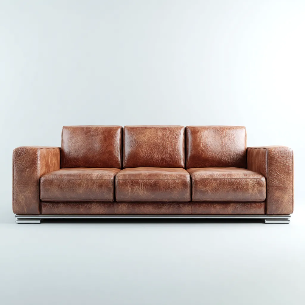 Rechte bank leer 200x90x85 cm - lichtbruin - modern ontwerp-Decoroliq