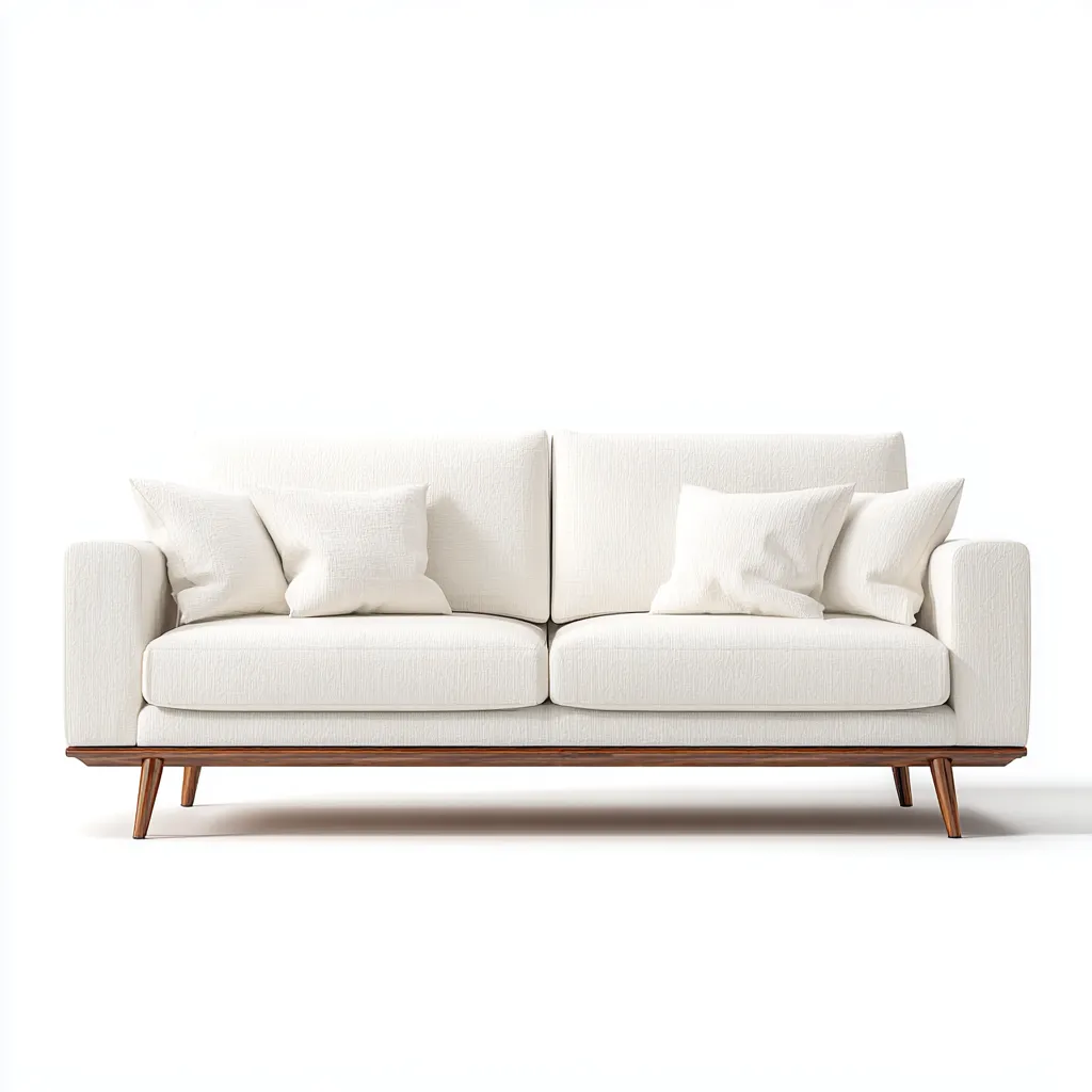 Rechte bank stof 185x90x85 cm - wit - modern Scandinavisch ontwerp-Decoroliq