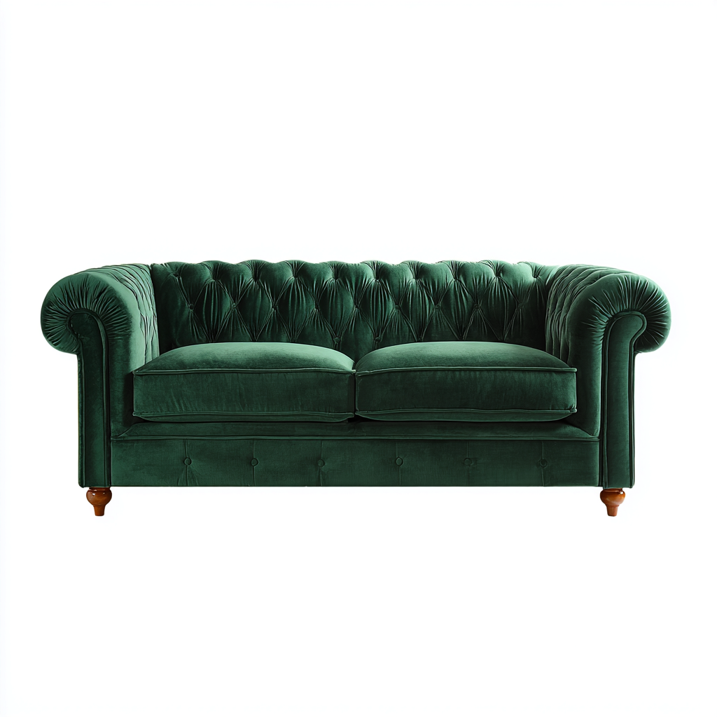 Rechte bank fluweel 160x90x85 cm - donkergroen - klassiek chesterfield ontwerp-Decoroliq