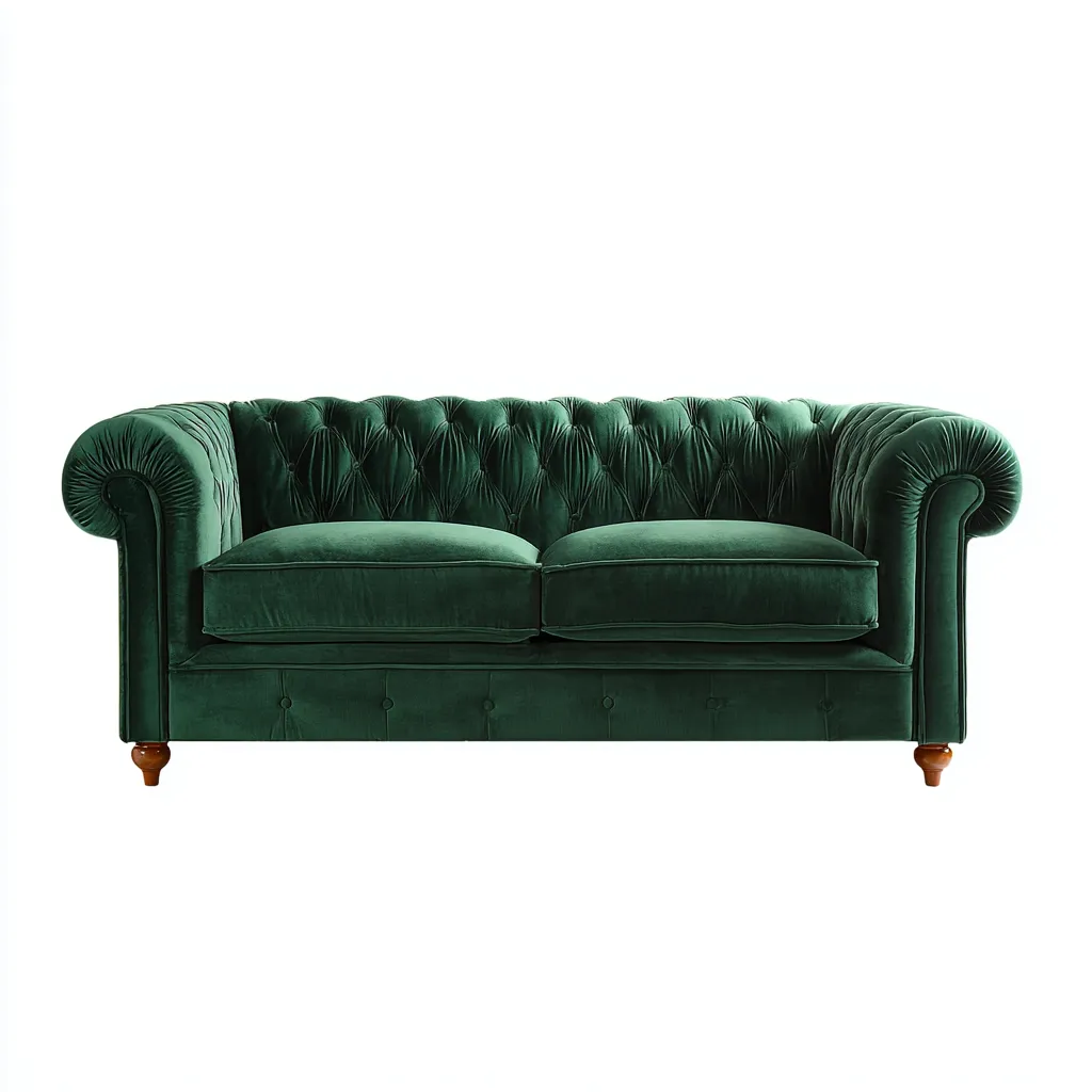 Rechte bank fluweel 160x90x85 cm - donkergroen - klassiek chesterfield ontwerp-Decoroliq