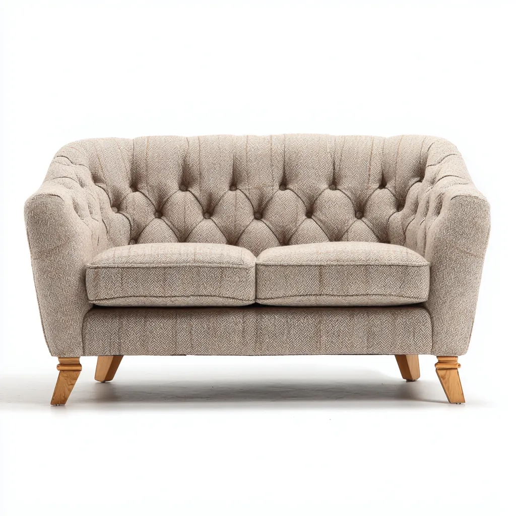 Rechte bank stof 135x85x90 cm - beige - klassiek ontwerp-Decoroliq