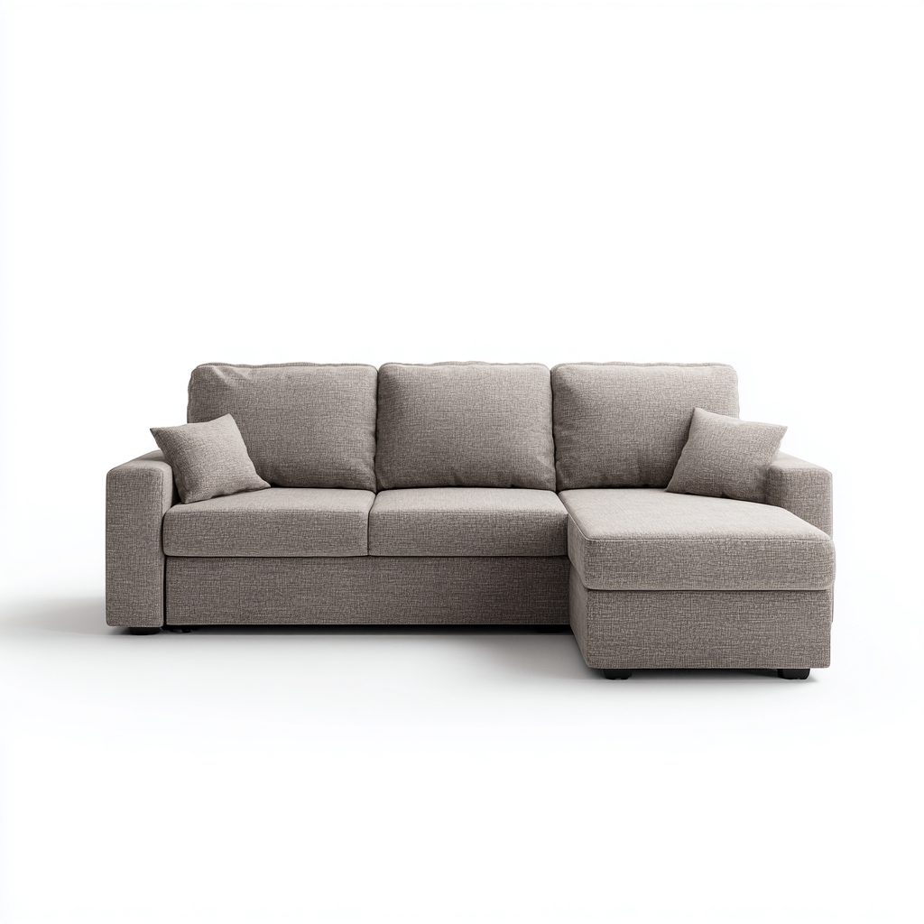 Hoekbank stof 250x160x85 cm - taupe - moderne lounge met ruime zit en opbergruimte-Decoroliq