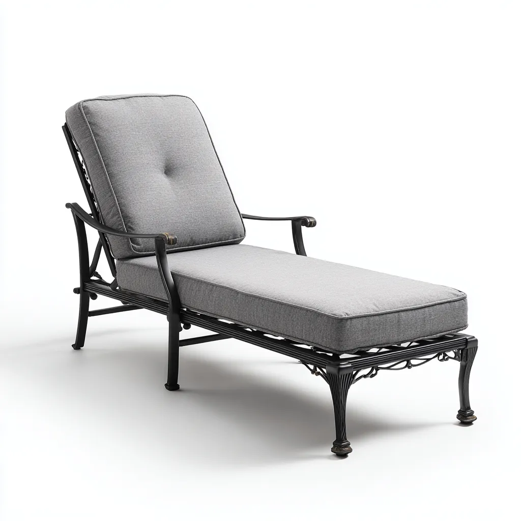 Ligstoel aluminium 201x74x95 cm - zwart-lichtgrijs - verstelbaar met kussens-Decoroliq