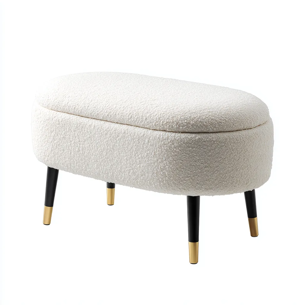 Schoenenbank stof en metaal - 80x35x45 cm - wit-zwart - met opbergruimte en modern ontwerp-Decoroliq