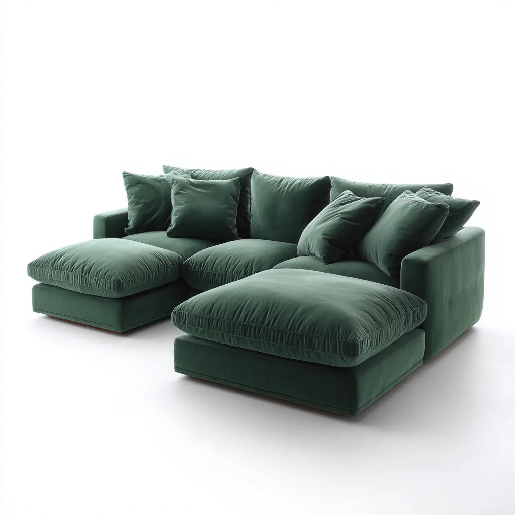 Hoekbank fluweel 260x165x85 cm - donkergroen - royale hoekbank met extra diepe zit en luxueus comfort-Decoroliq