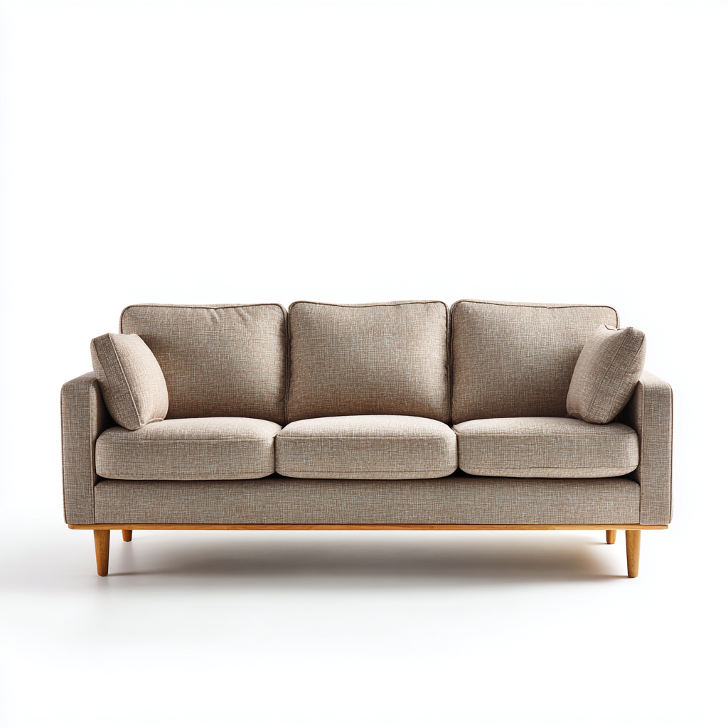 Rechte bank stof 195x90x85 cm - lichtbruin - Scandinavisch ontwerp-Decoroliq