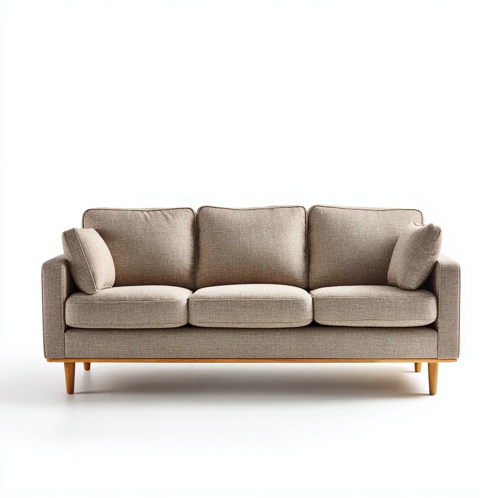 Rechte bank stof 195x90x85 cm - lichtbruin - Scandinavisch ontwerp-Decoroliq