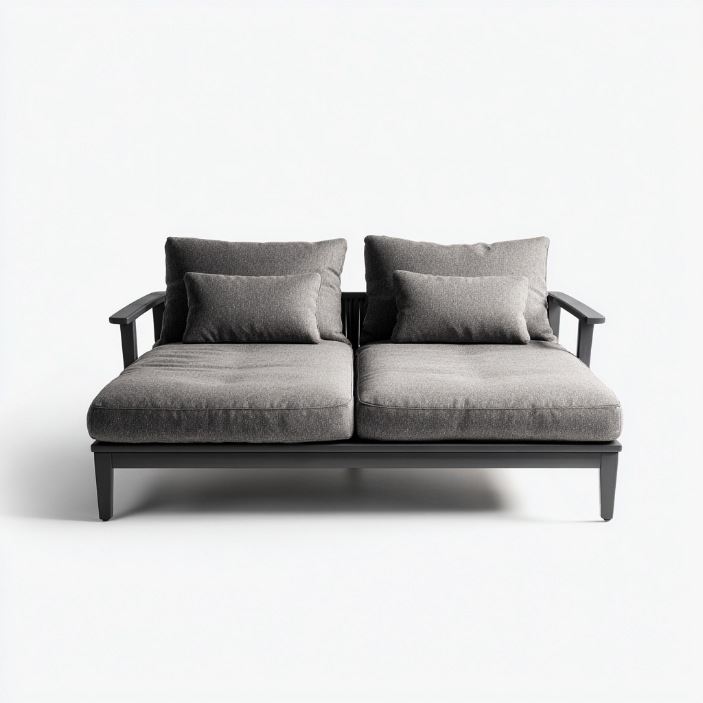 Ligstoel aluminium 180x145x85 cm - donkergrijs-grijs - dubbele ligstoel met zachte kussens-Decoroliq