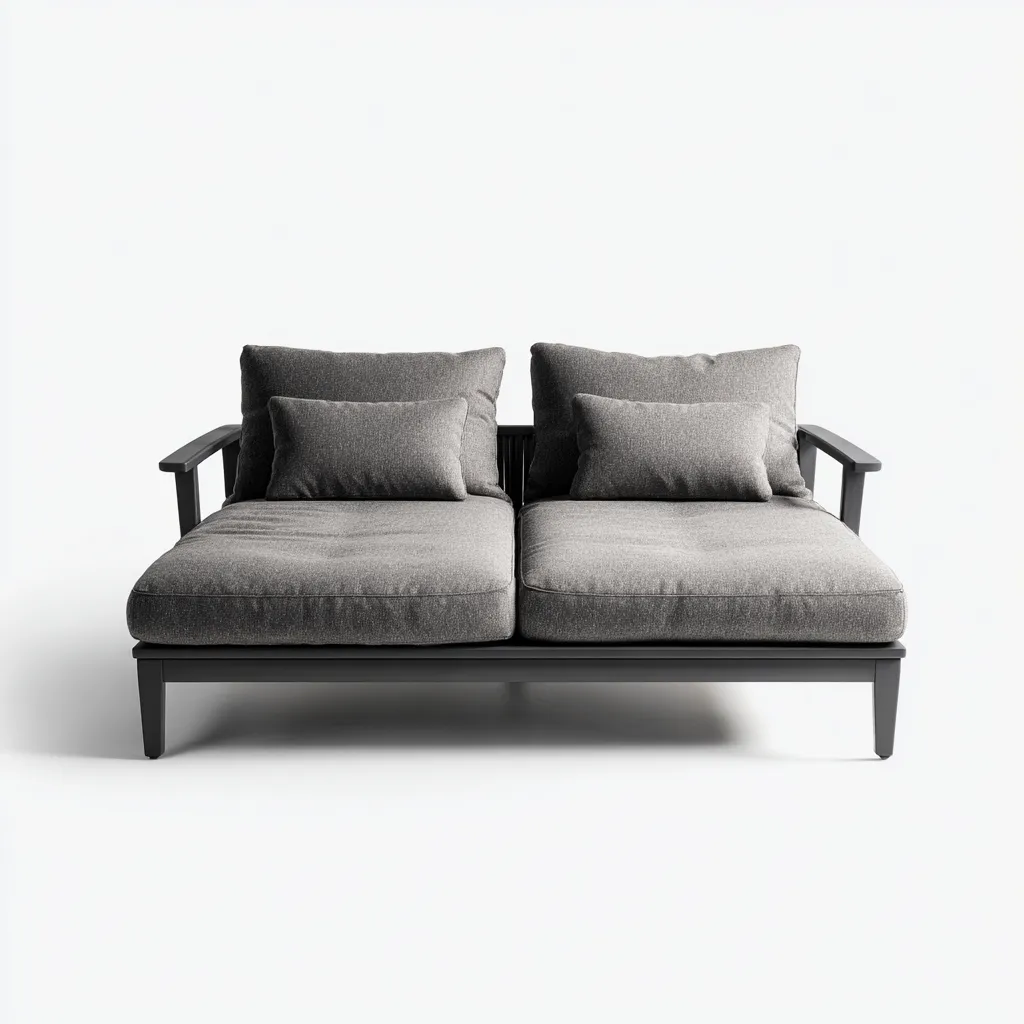 Ligstoel aluminium 180x145x85 cm - donkergrijs-grijs - dubbele ligstoel met zachte kussens-Decoroliq