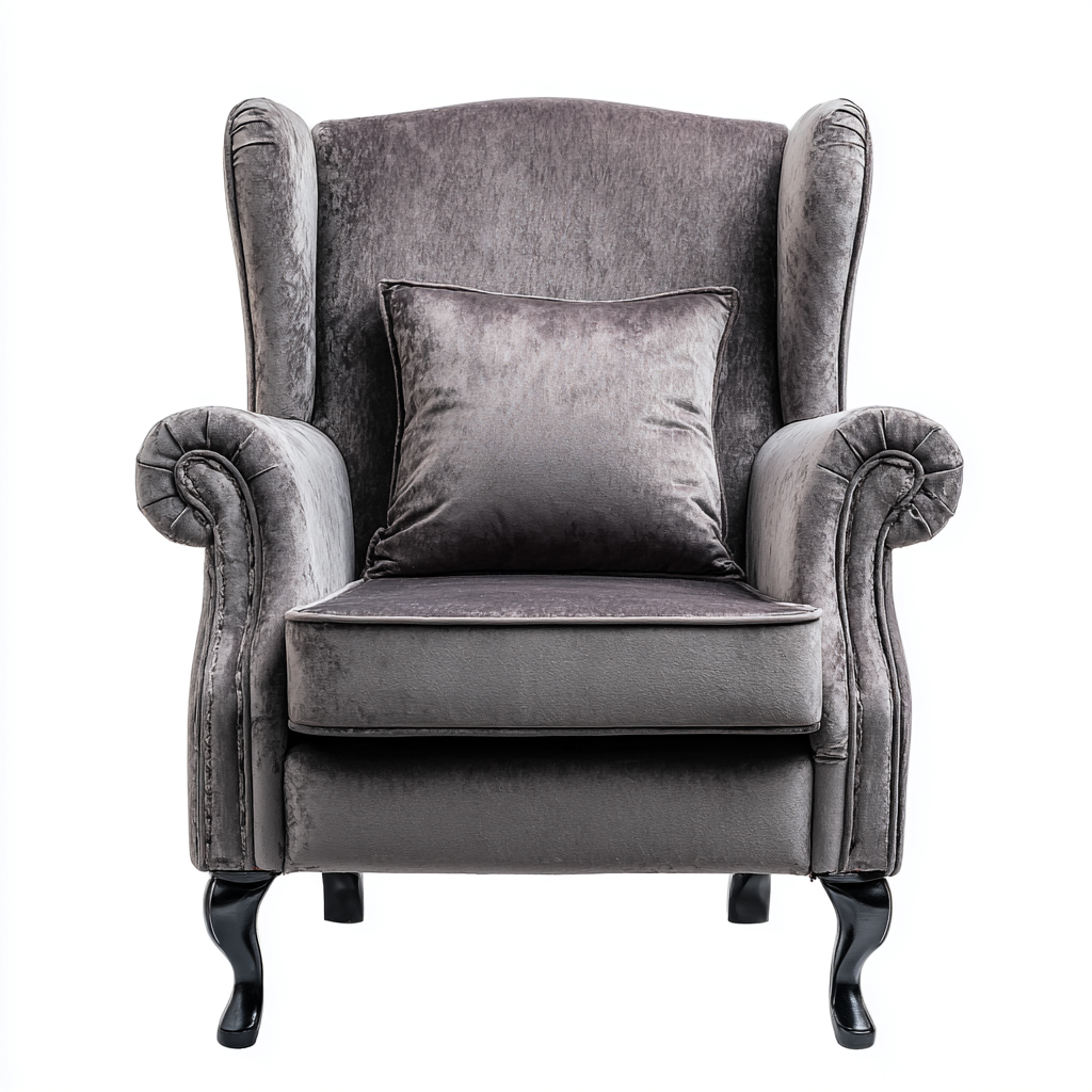 Fauteuil fluweel en hout - 88x85x104 cm - grijs-zwart - klassiek elegant ontwerp-Decoroliq