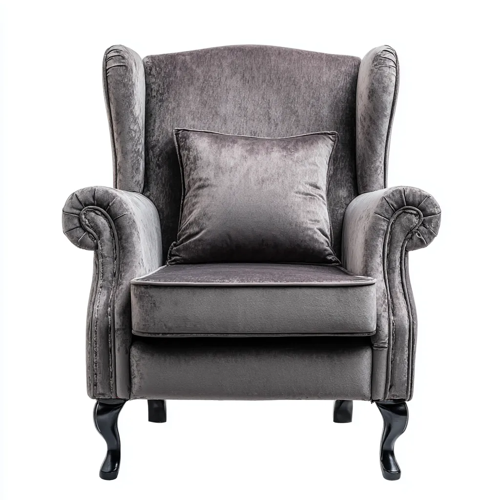 Fauteuil fluweel en hout - 88x85x104 cm - grijs-zwart - klassiek elegant ontwerp-Decoroliq