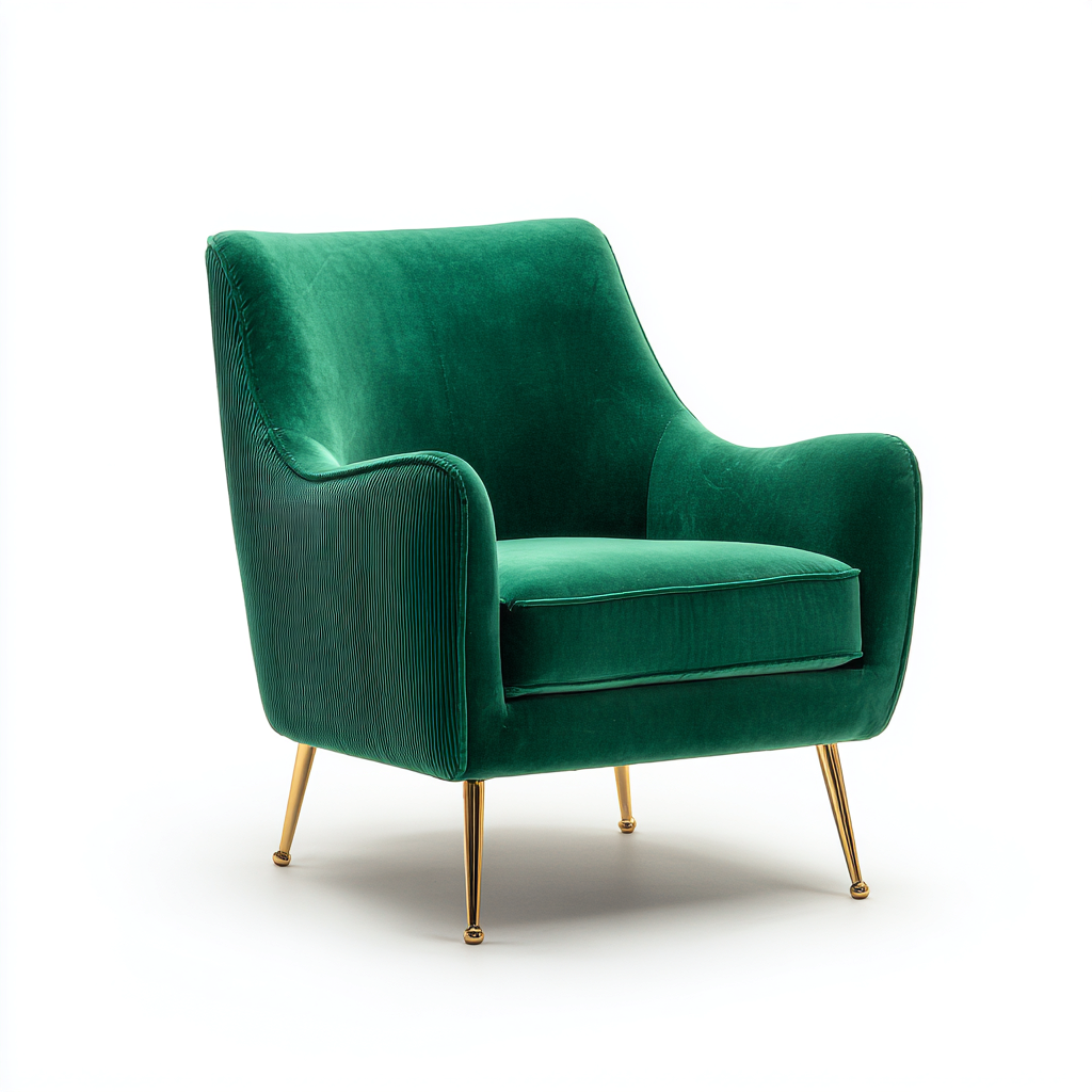 Fauteuil fluweel bekleding 80x85x88 cm - smaragdgroen-goud - modern design-Decoroliq