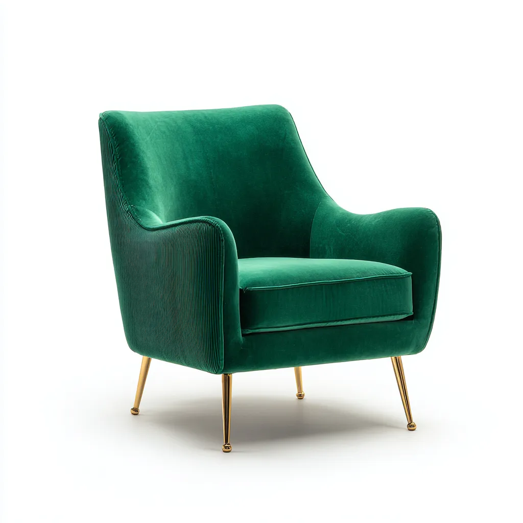 Fauteuil fluweel bekleding 80x85x88 cm - smaragdgroen-goud - modern design-Decoroliq