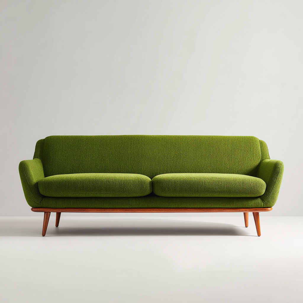 Rechte bank stof 200x90x85 cm - mosgroen - retro Scandinavisch ontwerp-Decoroliq