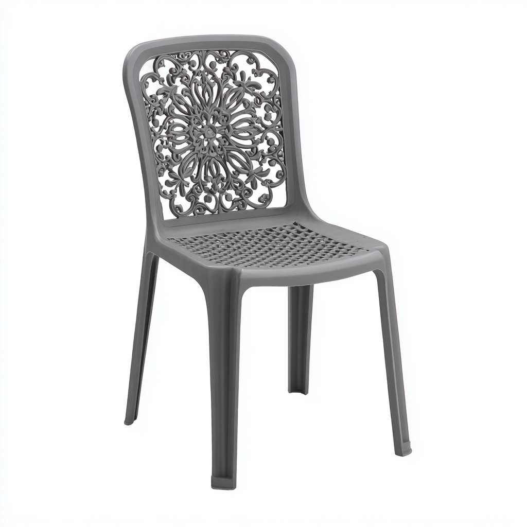 Tuinstoel Kunststof grijs 45x45x90 cm - elegant patroon-Decoroliq