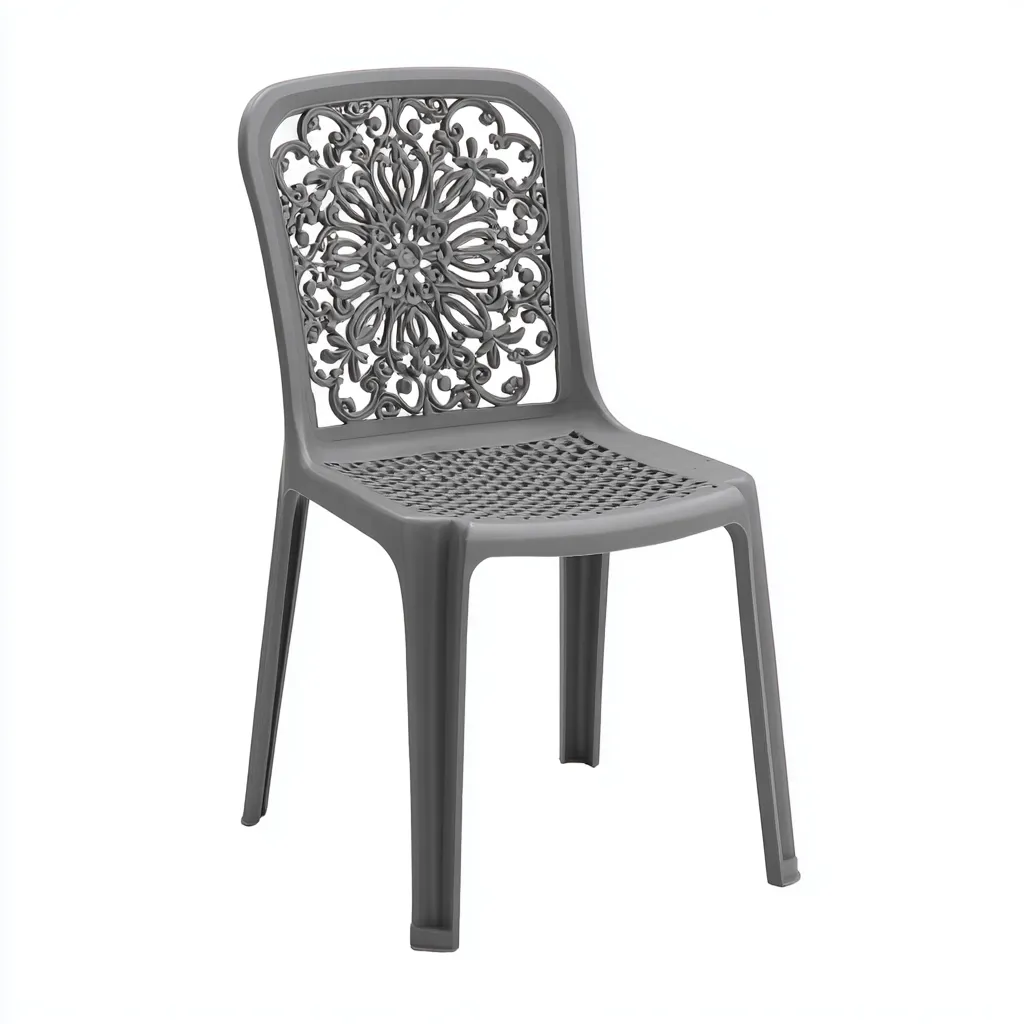 Tuinstoel Kunststof grijs 45x45x90 cm - elegant patroon-Decoroliq