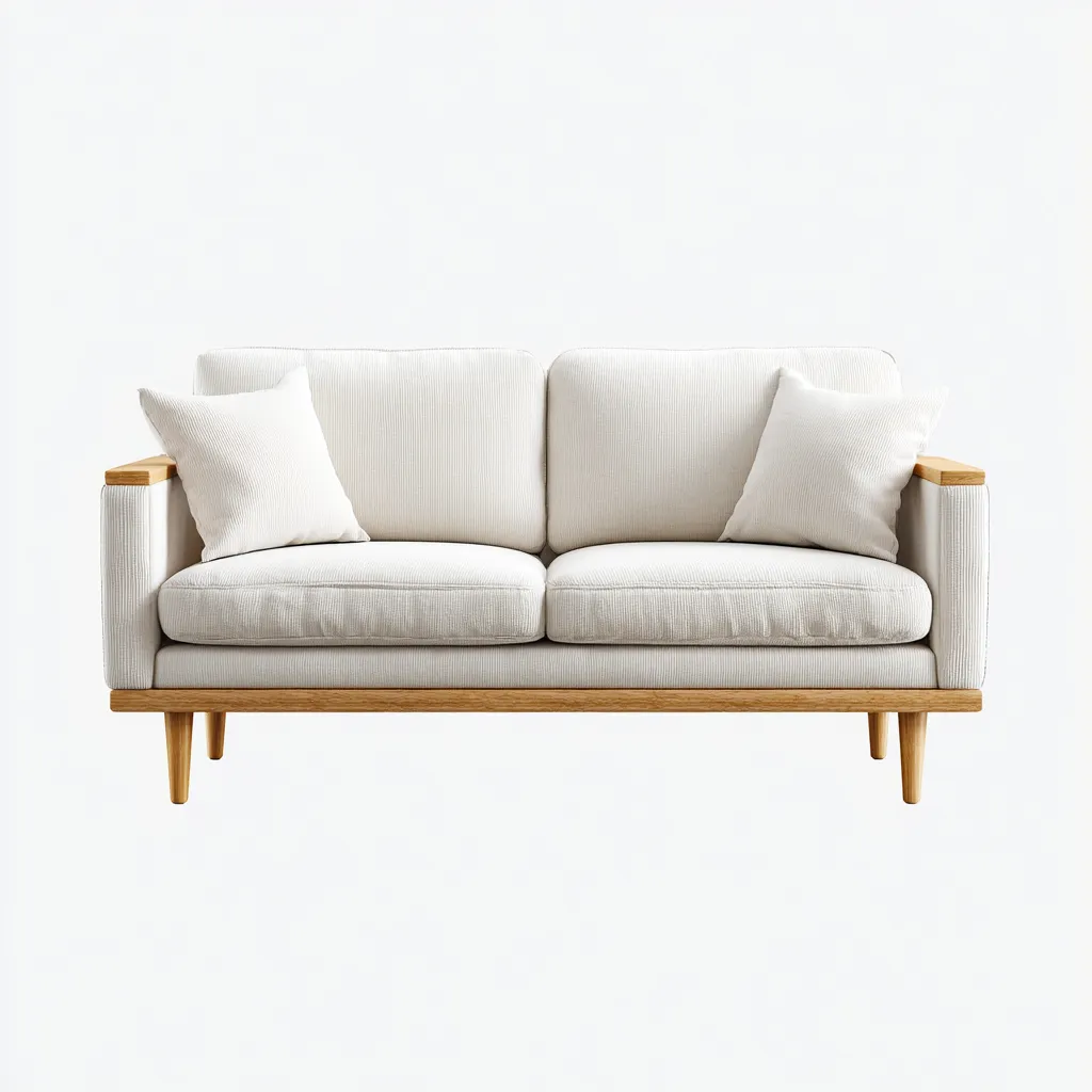 Rechte bank stof 165x85x85 cm - wit - Scandinavisch ontwerp-Decoroliq